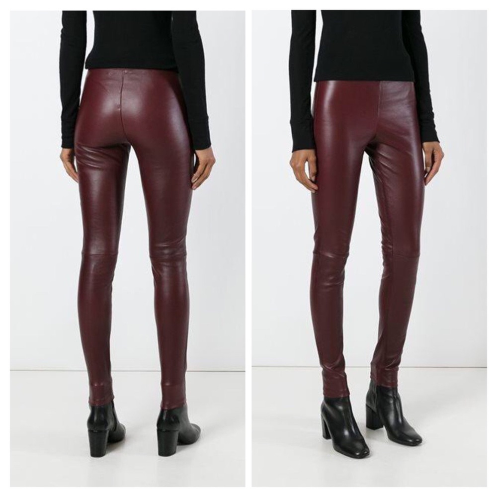THEORY 100% Lamb Leather Leggings, 8